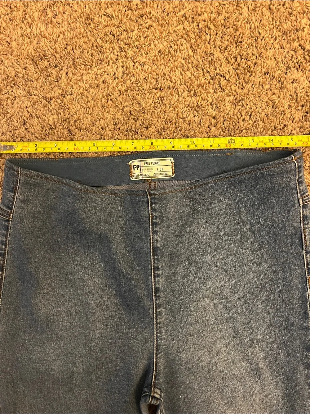 Free People Mid-Blue High-Rise Flare Jeans